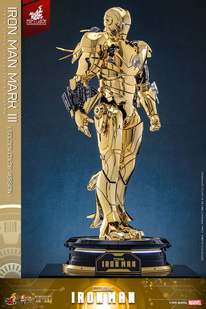 Iron Man figurine Movie Masterpiece Diecast 1/6 Iron Man Mark III (Gold Color Version) Hot Toys Exclusive 33 cm