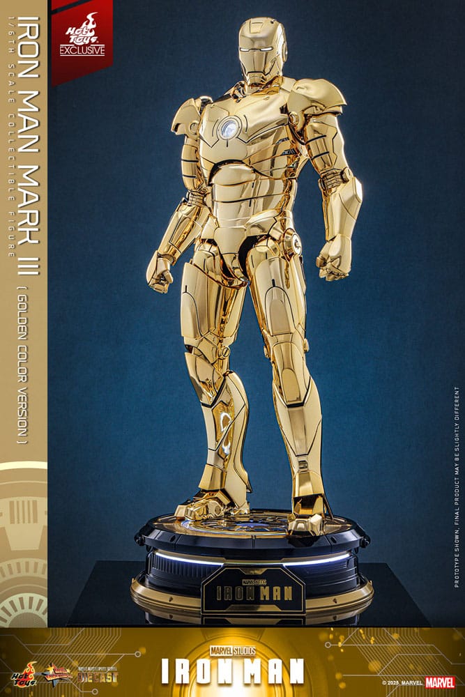 Iron Man figurine Movie Masterpiece Diecast 1/6 Iron Man Mark III (Gold Color Version) Hot Toys Exclusive 33 cm