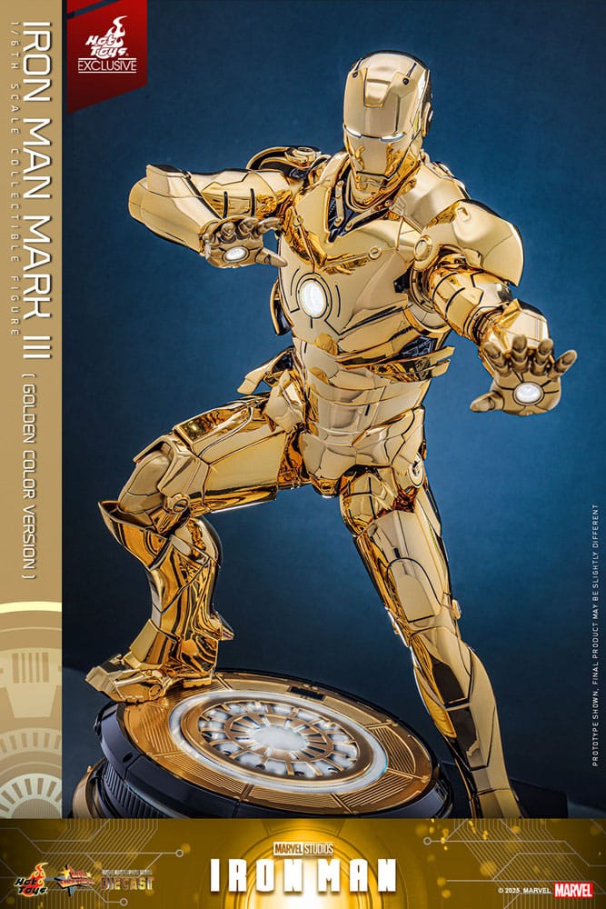 Iron Man figurine Movie Masterpiece Diecast 1/6 Iron Man Mark III (Gold Color Version) Hot Toys Exclusive 33 cm